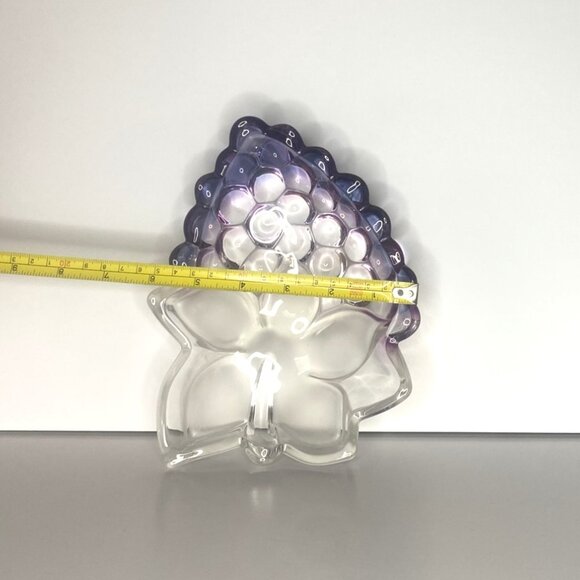 Walther Glass Grape Cluster Purple and Clear Dish - Picture 4 of 4